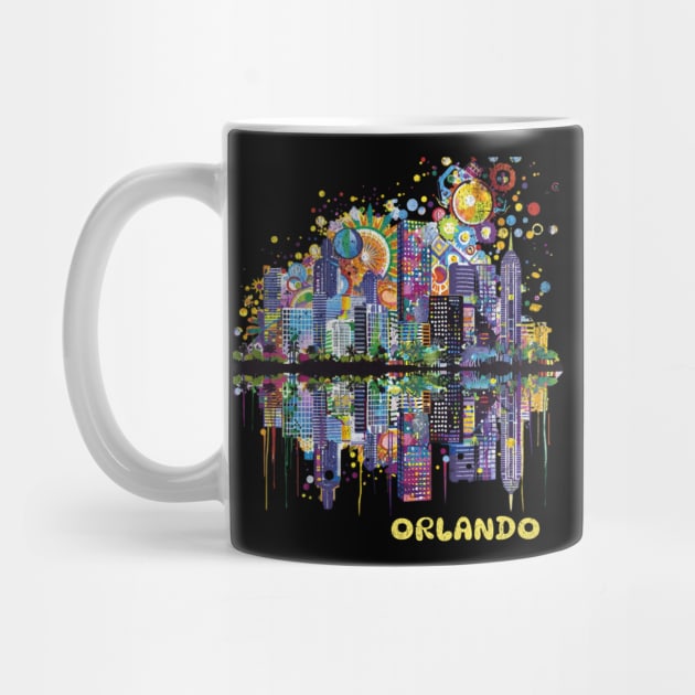 Orlando Florida City Skyline Pop Art Wanderlust Travel by Lavender Celeste